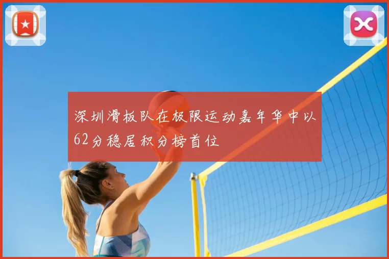 深圳滑板队在极限运动嘉年华中以62分稳居积分榜首位