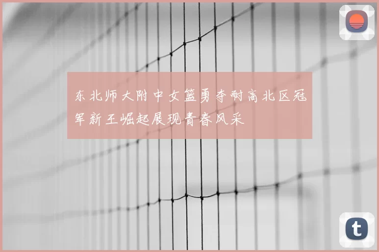 东北师大附中女篮勇夺耐高北区冠军新王崛起展现青春风采